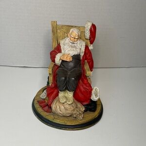 1995 Norman Rockwell Santa Claus " Day after Christmas "  Holiday Figurine